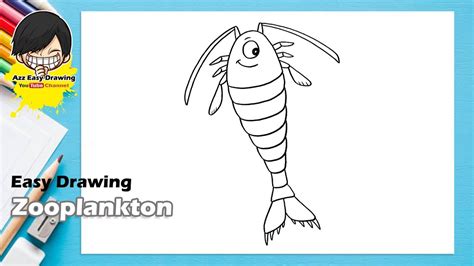 easy plankton drawing|how to draw zooplankton cartoon.